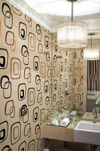 Fotos de papel de parede geométrico para lavabo