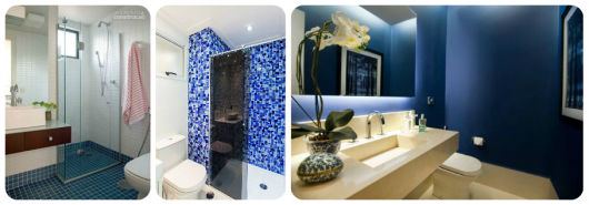 banheiro decorado azul