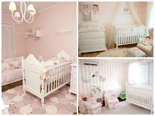 decoração rosa e branco quarto bebê