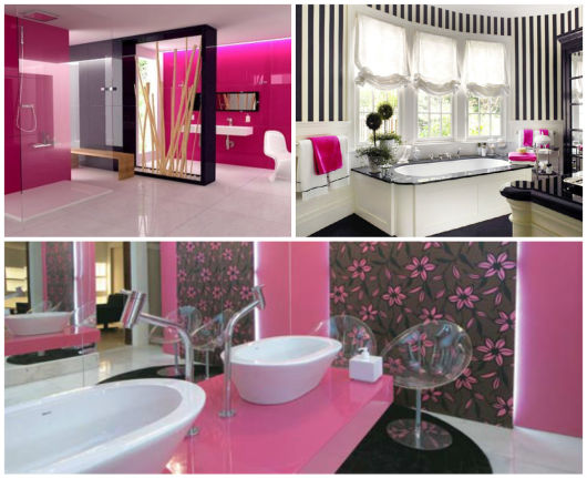 decoração rosa e preto