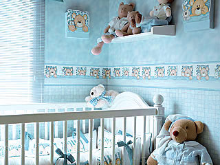 quarto de bebê azul
