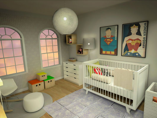 quarto de bebê menino heróis
