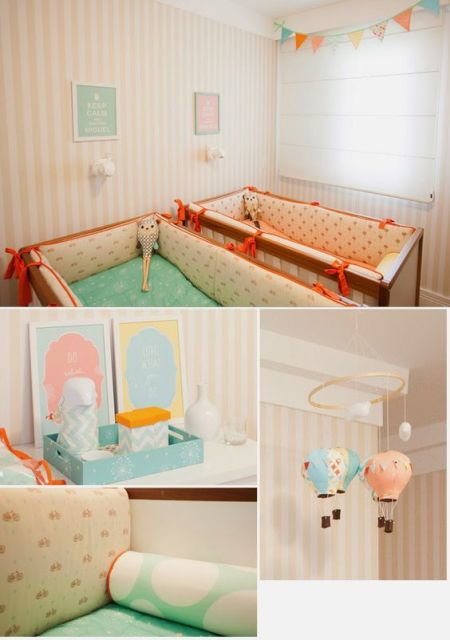 quarto de bebê moderno para irmãos