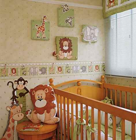 Papel de parede para quarto de bebê animais