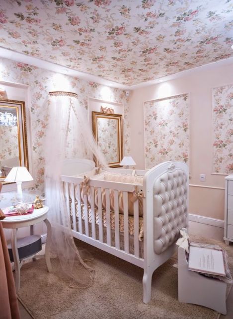 Papel de parede para quarto de bebê flores meninas