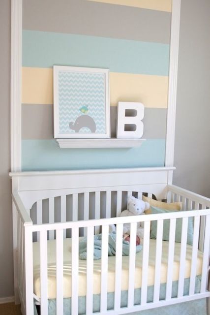 Papel de parede para quarto de bebê listras menino