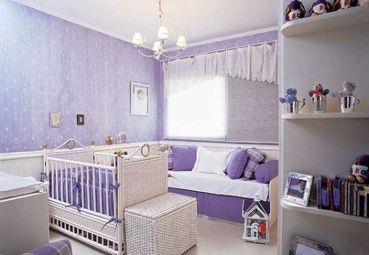 Papel de parede para quarto de bebê menina lilás