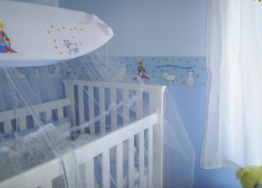 Papel de parede para quarto de bebê pequeno príncipe azul