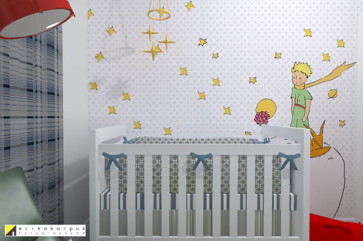Papel de parede para quarto de bebê pequeno príncipe menino