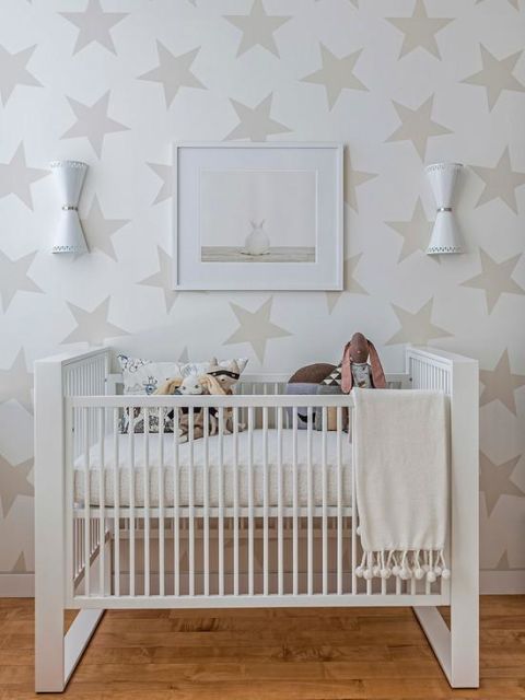 Papel de parede para quarto de bebê unissex estrelas