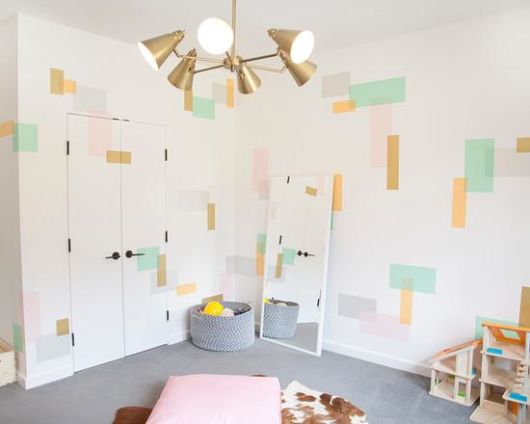 Papel de parede para quarto de bebê unissex formas