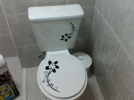 Adesivo flor vaso sanitário