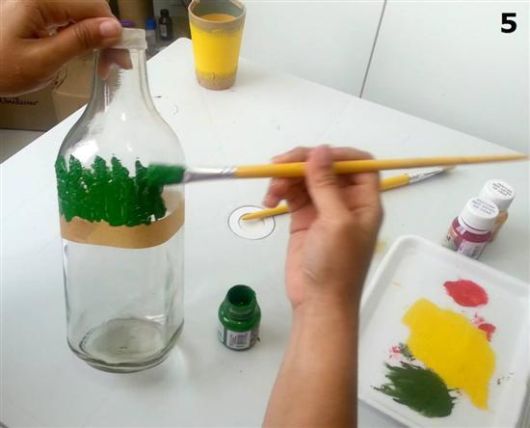 artesanato em garrafa de vidro pincel