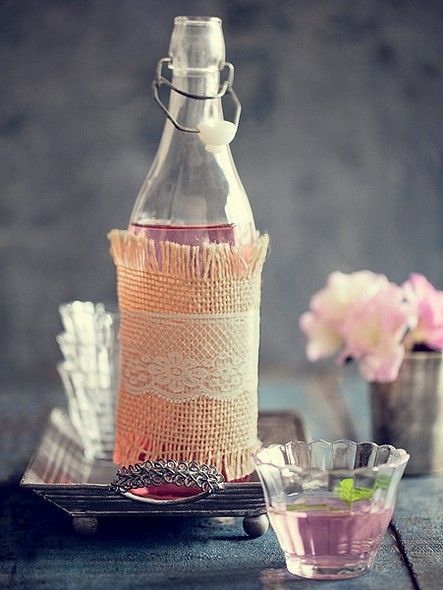 artesanato em garrafa de vidro romântico