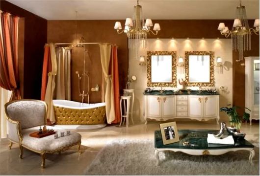 closet com banheiro com banheira provençal