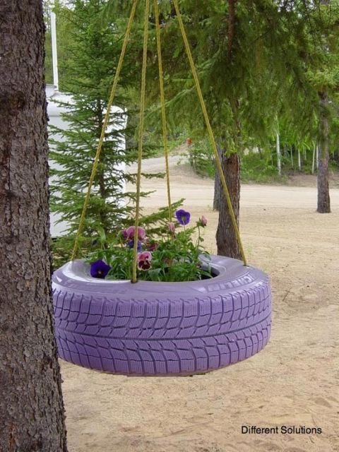 vaso de planta de pneu