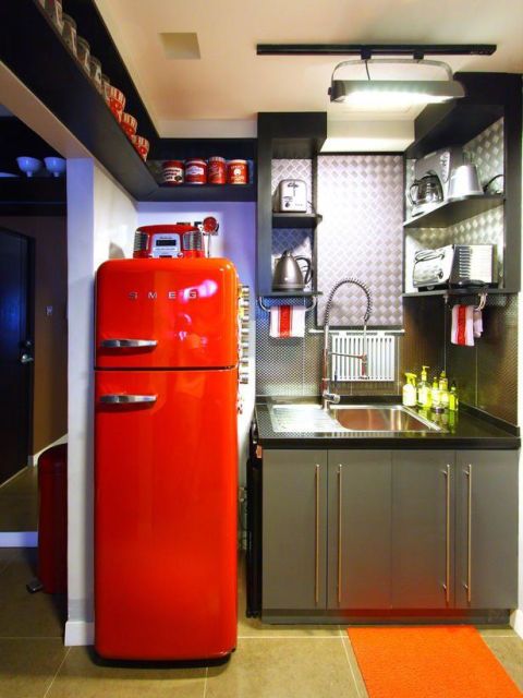 geladeira colorida vermelhão