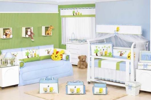 quarto de bebê azul e verde como fazer