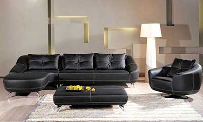 salas com sofá preto couro ideias