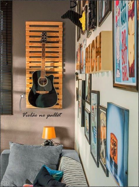como decorar um quarto masculino violão
