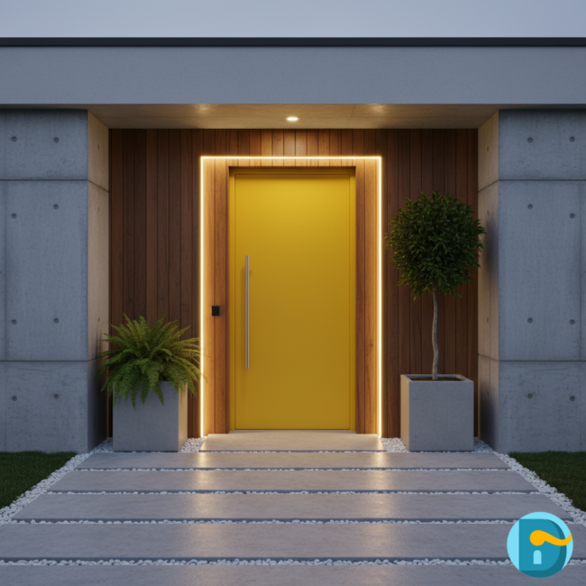 cores de portas amarela externa ideias