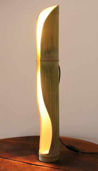 luminária de bambu