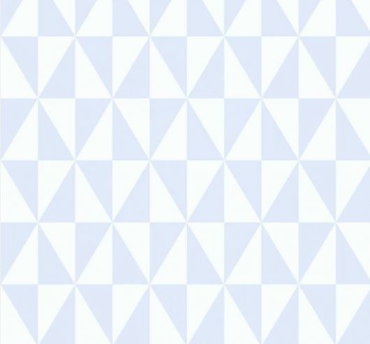 Papel de parede com triângulos brancos e azuis.