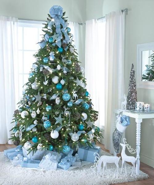 árvore de natal azul