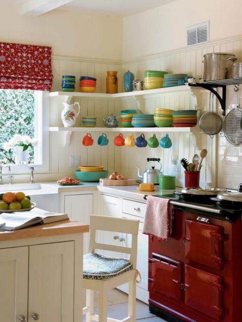cozinha americana decoração com utensílios