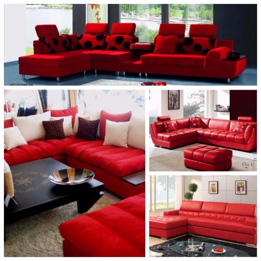 sofá vermelho modelos de canto