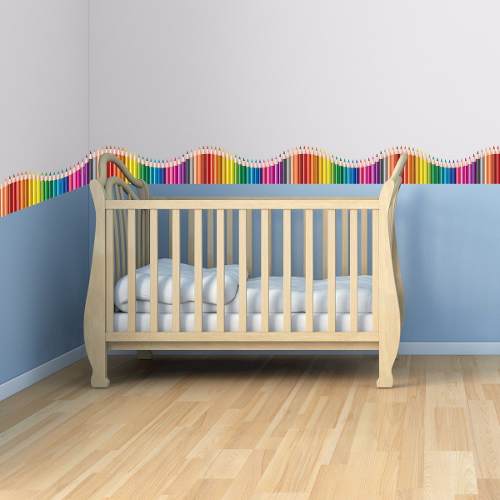 faixas para quarto de bebê de desenhos de lápis de cor