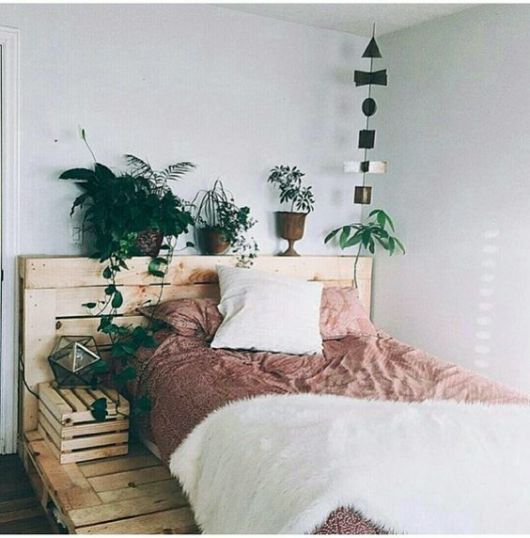 plantas na cabeceira da cama 