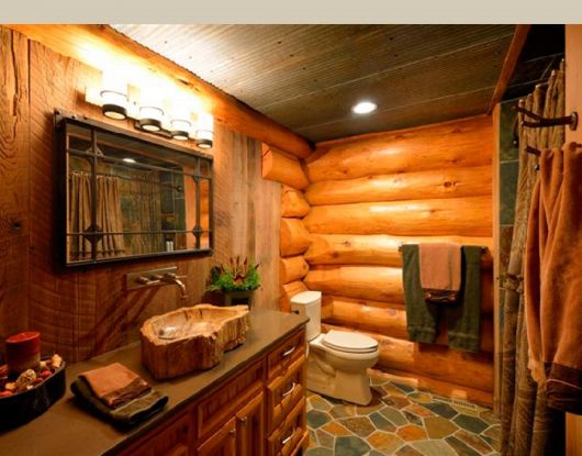 banheiro com decoração country 