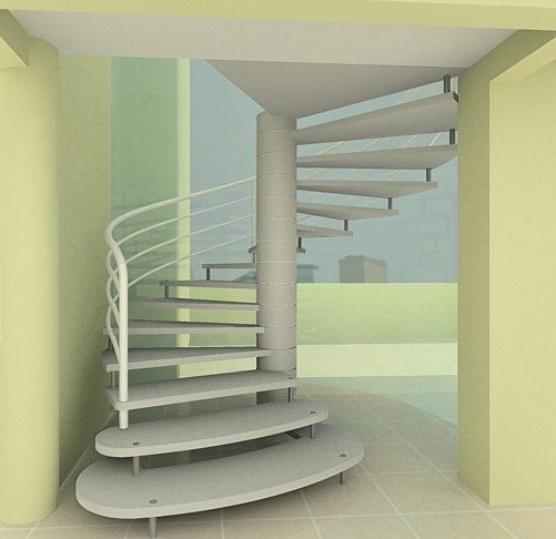 Escada Reta em U Dois lances - - 3D Warehouse