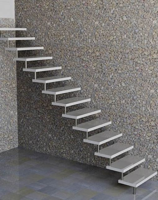escada de concreto reta