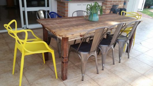 mesa para varanda gourmet de madeira