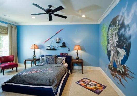 decoração de quarto masculino azul