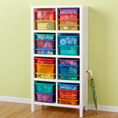 estante para brinquedos colorida