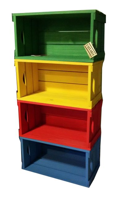 estante para brinquedos de caixote