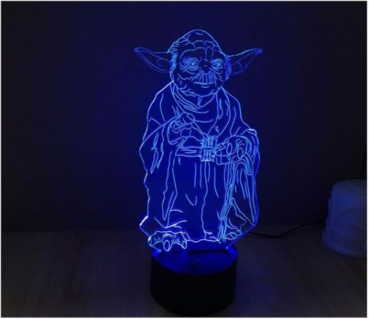 Luminária azul em 3D.