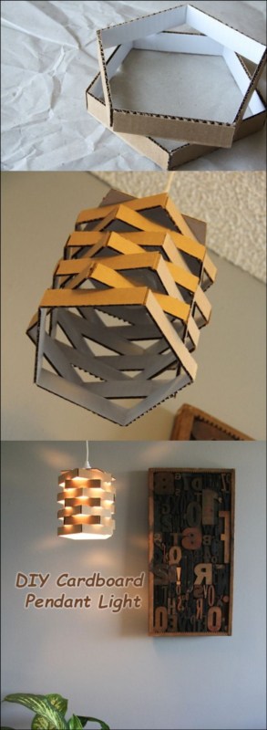 Como fazer luminária pendente de papelão