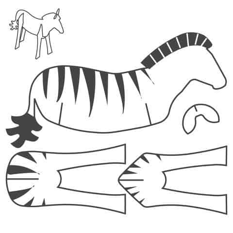 Molde para fazer zebra de papelão