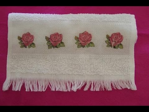 Decoupage em toalha com rosas