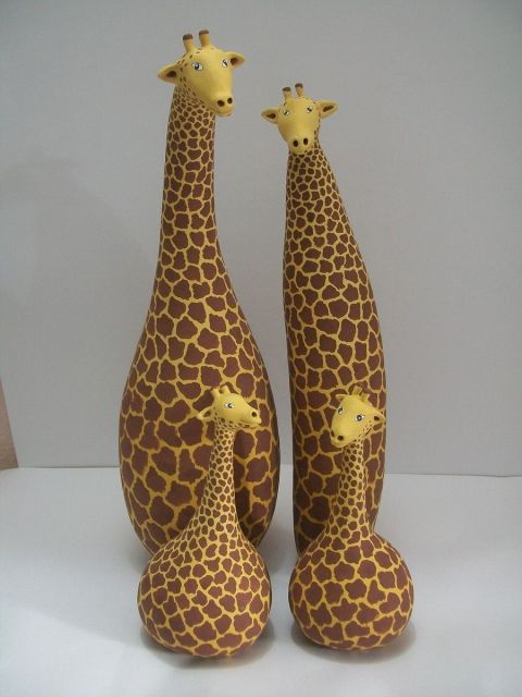 artesanato com cabaça comprida girafa