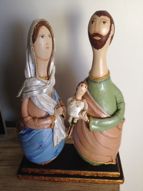 artesanato com cabaça figuras religiosas