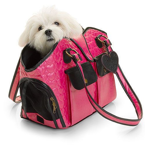 Bolsa pink com preto para cachorro
