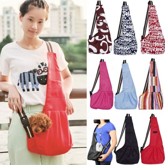 Bolsa para cães pequenos estilo canguru em várias cores