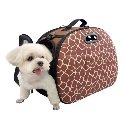 bolsa linda para cachorro com estampa de girafa
