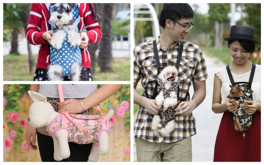 Modelos diferentes de bolsas estampadas para cães