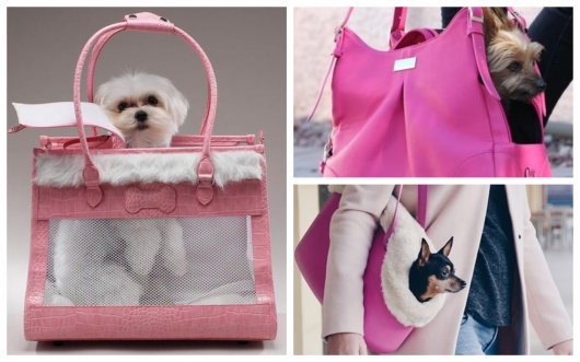bolsa rosa fofa para carregar cães